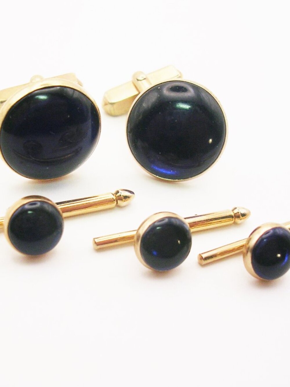 Vintage Swank Cuff Links Tuxedo Studs Vest Buttons Set Mid Century Formal Wear
